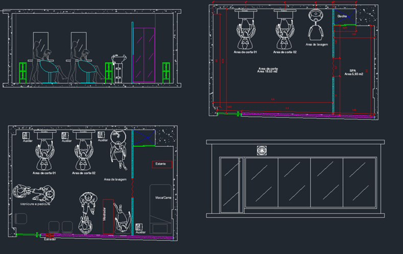 دانلود فایل اتوکد سالن زیبایی خصوصی DWG | Private Beauty Salon CAD Drawing برای AutoCAD